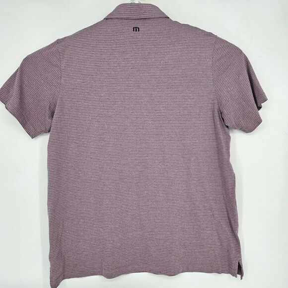 Travis Mathew Polo Shirt Mens XXL Short Sleeve Pink Striped Golf Casual Preppy - Picture 4 of 10